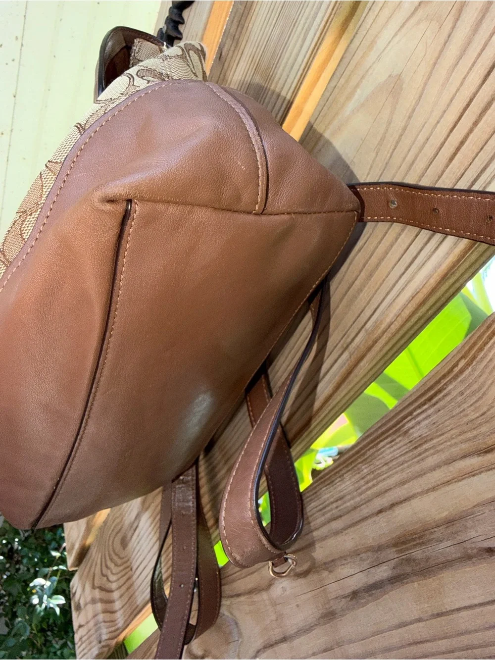 Coach Tan/Brown Signature Canvas & Leather Backpack